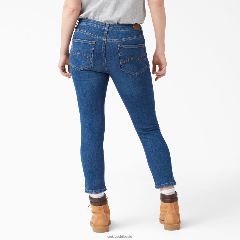 azul índigo lavado a la piedra (snb) mujer jeans capri ajustados de forma perfecta Dickies vestir X4H0F1871