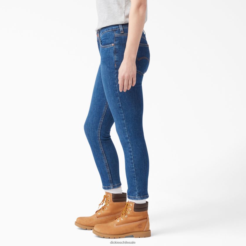 azul índigo lavado a la piedra (snb) mujer jeans capri ajustados de forma perfecta Dickies vestir X4H0F1871