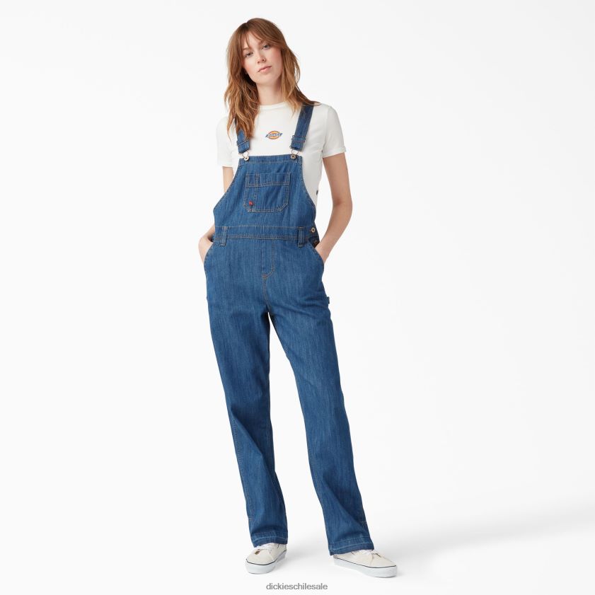 azul medio lavado a la piedra (msb) mujer peto de corte holgado Dickies vestir X4H0F1556