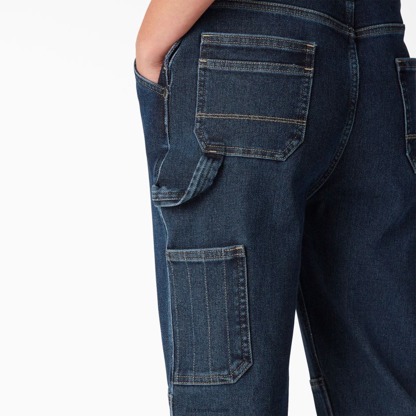 azul medio lavado a la piedra (msw) mujer overol cálido con doble rodilla Dickies vestir X4H0F1692