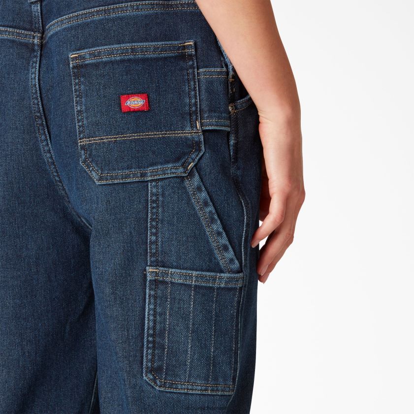 azul medio lavado a la piedra (msw) mujer overol cálido con doble rodilla Dickies vestir X4H0F1692