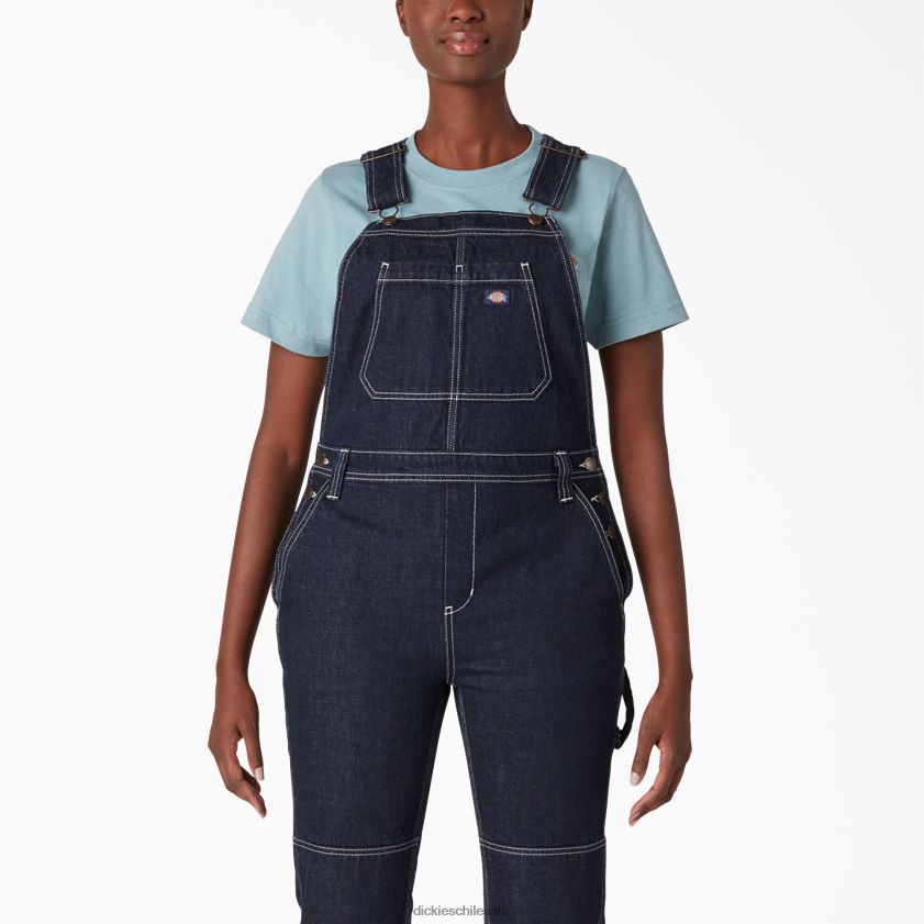 azul índigo aclarado (rnb) mujer peto de mezclilla con doble rodilla Dickies vestir X4H0F1947