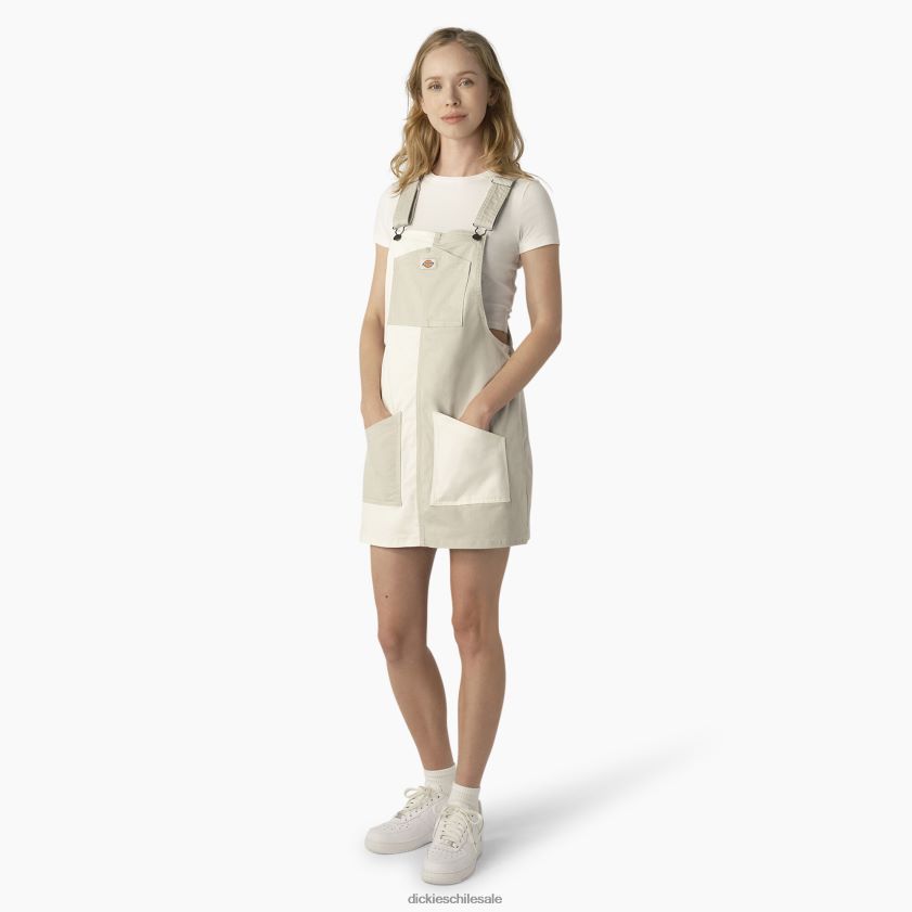 bloque de color nube/desierto (uck) mujer vestido estilo peto con bloques de color Dickies vestir X4H0F1929