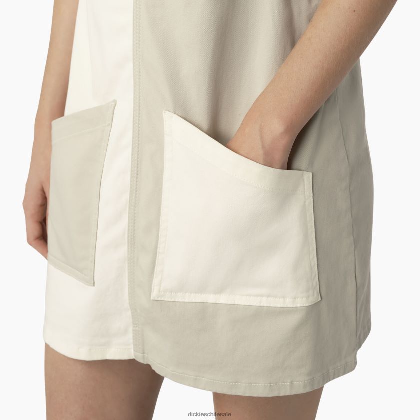 bloque de color nube/desierto (uck) mujer vestido estilo peto con bloques de color Dickies vestir X4H0F1929