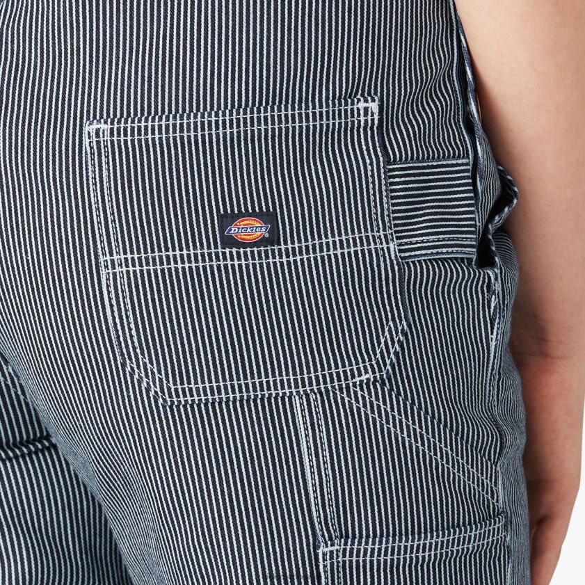 franja de nogal lavada a la piedra (shs) mujer overol con pechera de corte boyfriend con rayas de nogal Dickies vestir X4H0F1943