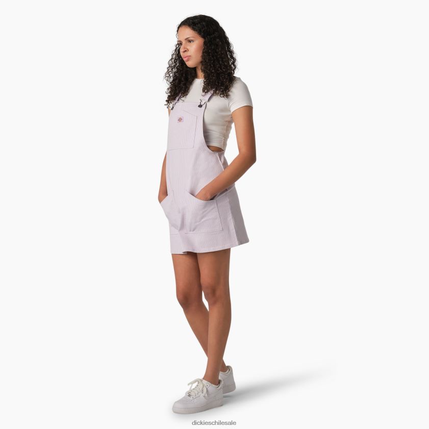 raya de nogal rosa púrpura (yps) mujer vestido estilo peto con rayas de nogal Dickies vestir X4H0F1920