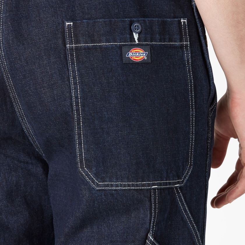 regular hombres peto de denim aclarado con doble rodilla Dickies vestir X4H0F1516