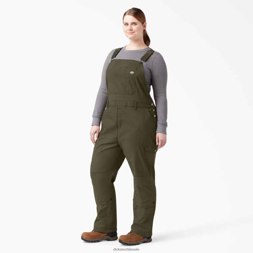 verde militar enjuagado (rml) mujer overoles con pechera ripstop más refrescantes Dickies vestir X4H0F1670