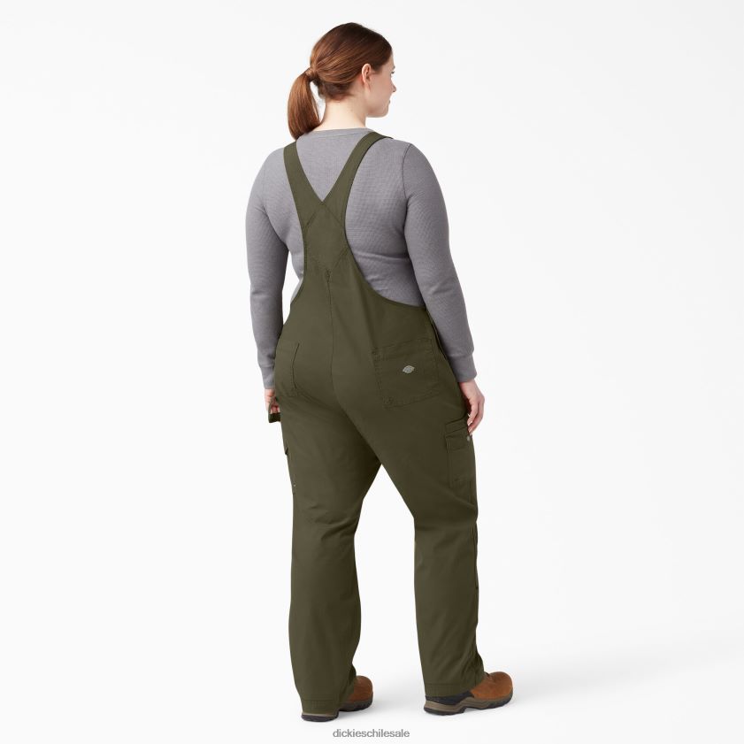 verde militar enjuagado (rml) mujer overoles con pechera ripstop más refrescantes Dickies vestir X4H0F1670