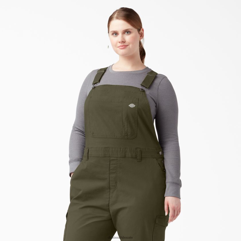verde militar enjuagado (rml) mujer overoles con pechera ripstop más refrescantes Dickies vestir X4H0F1670