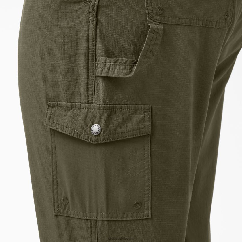 verde militar enjuagado (rml) mujer overoles con pechera ripstop más refrescantes Dickies vestir X4H0F1670
