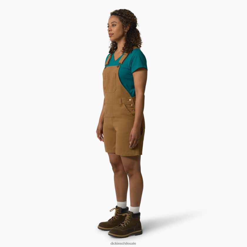 pato marrón enjuagado (rbd) mujer culotte con tirantes 7\" Dickies vestir X4H0F1926