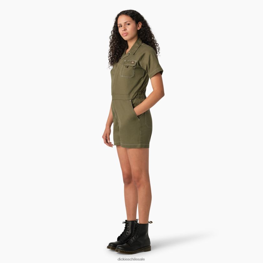 verde militar (ml) mujer pantalones cortos de ripstop Dickies vestir X4H0F1921