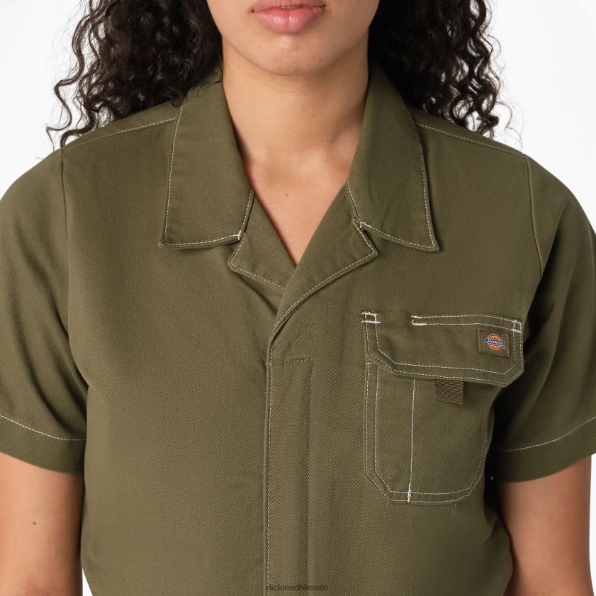 verde militar (ml) mujer pantalones cortos de ripstop Dickies vestir X4H0F1921