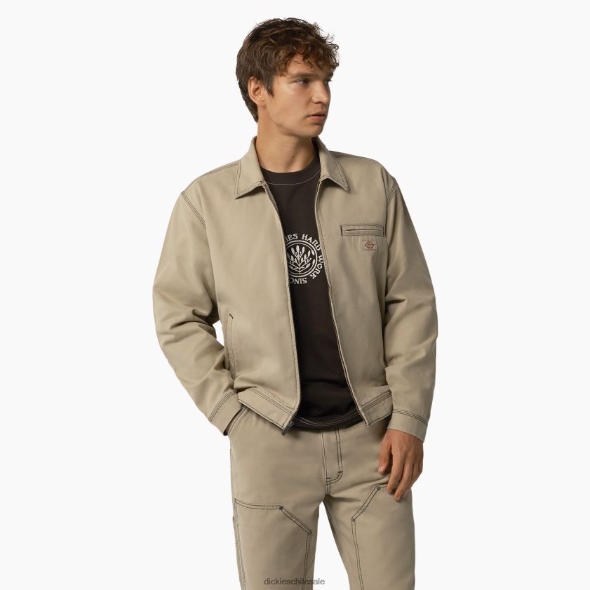 arena del desierto lavada a la piedra/negro (ssw) hombres chamarra con costuras en contraste Dickies vestir X4H0F987