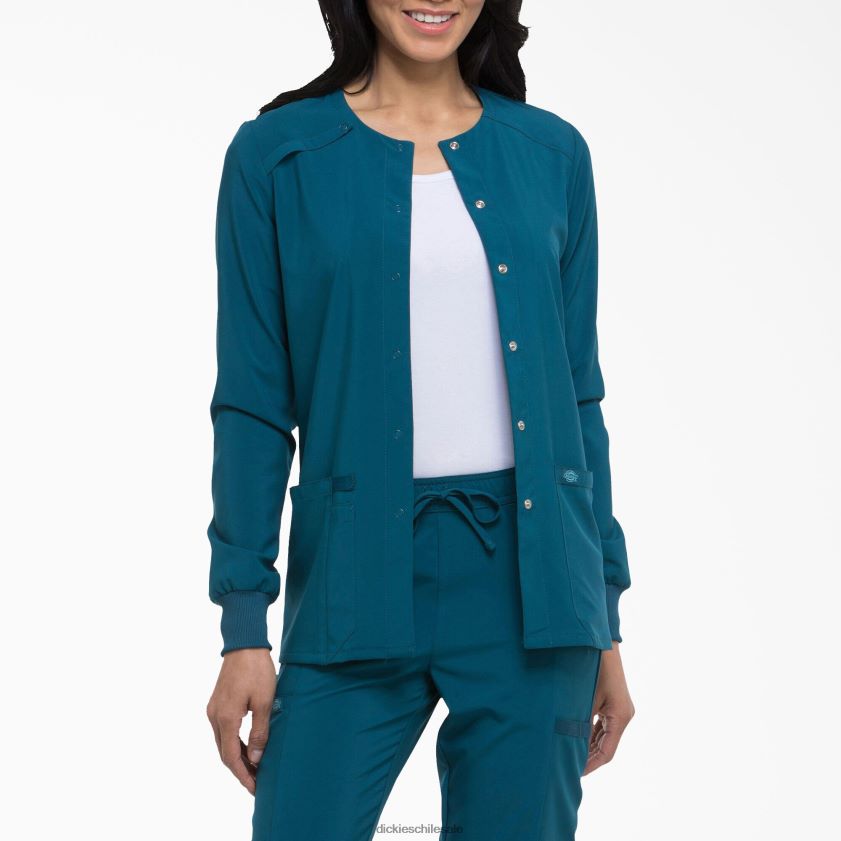 azul caribe (crb) mujer Chaqueta médica eds essentials con corchetes en el frente Dickies vestir X4H0F2580