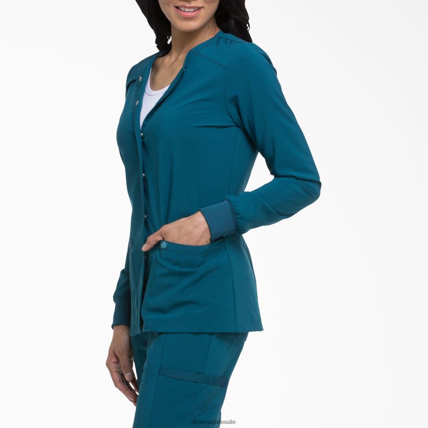 azul caribe (crb) mujer Chaqueta médica eds essentials con corchetes en el frente Dickies vestir X4H0F2580