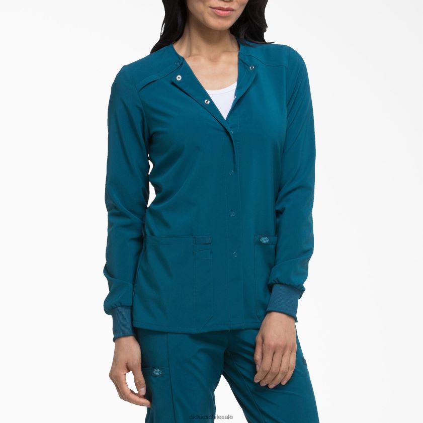 azul caribe (crb) mujer Chaqueta médica eds essentials con corchetes en el frente Dickies vestir X4H0F2580