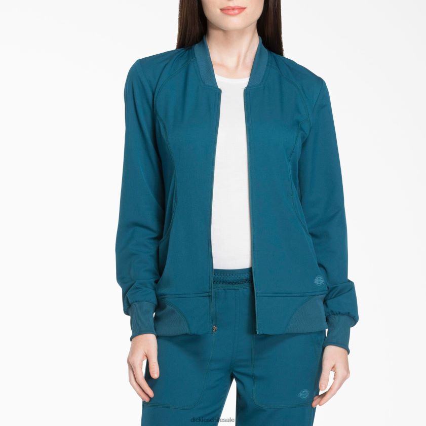 azul caribe (crb) mujer chaqueta médica dynamix con cremallera en el frente Dickies vestir X4H0F2628