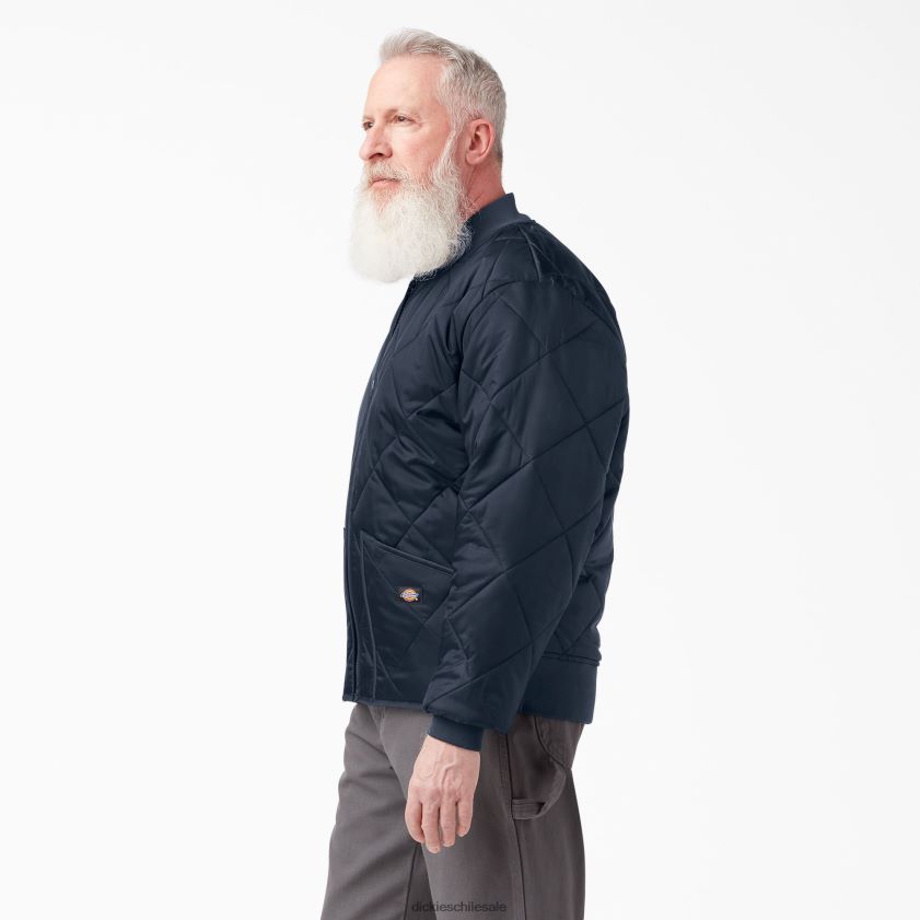 azul marino oscuro (dn) hombres chamarra capitonada con rombos Dickies vestir X4H0F1019