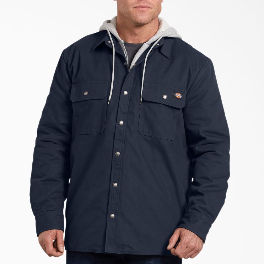 azul marino oscuro (dn) hombres chaqueta acolchada estilo pato con capucha con icono de ajuste holgado Dickies vestir X4H0F1052