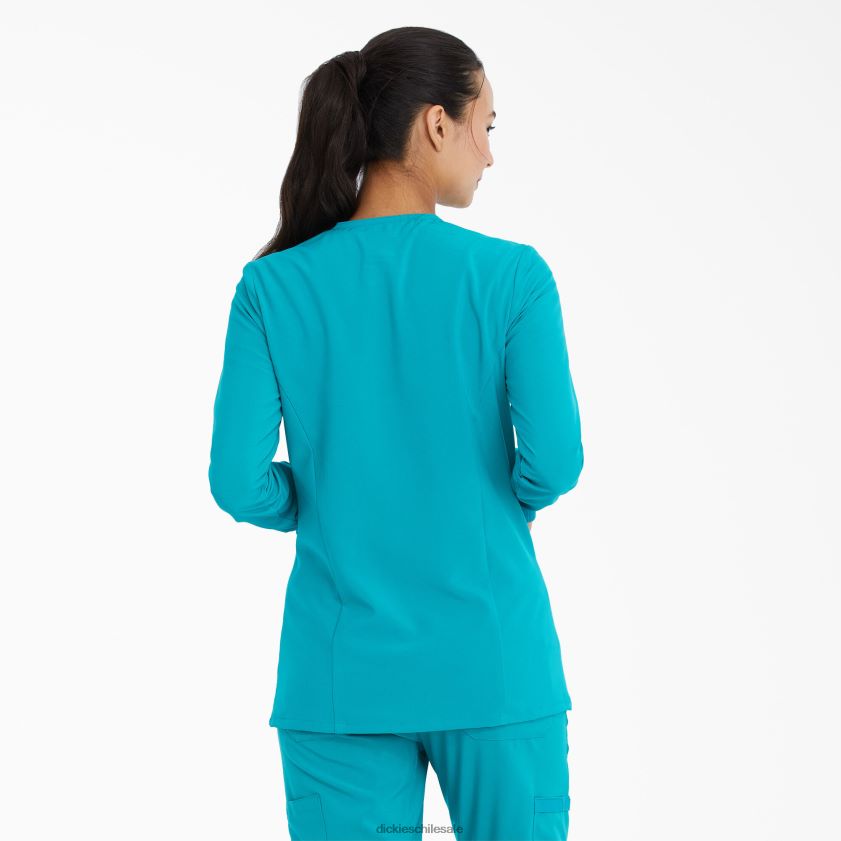 azul turquesa (tlb) mujer Chaqueta médica eds essentials con corchetes en el frente Dickies vestir X4H0F2585