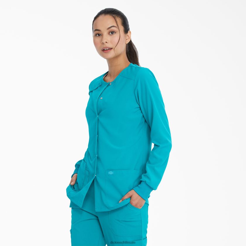 azul turquesa (tlb) mujer Chaqueta médica eds essentials con corchetes en el frente Dickies vestir X4H0F2585