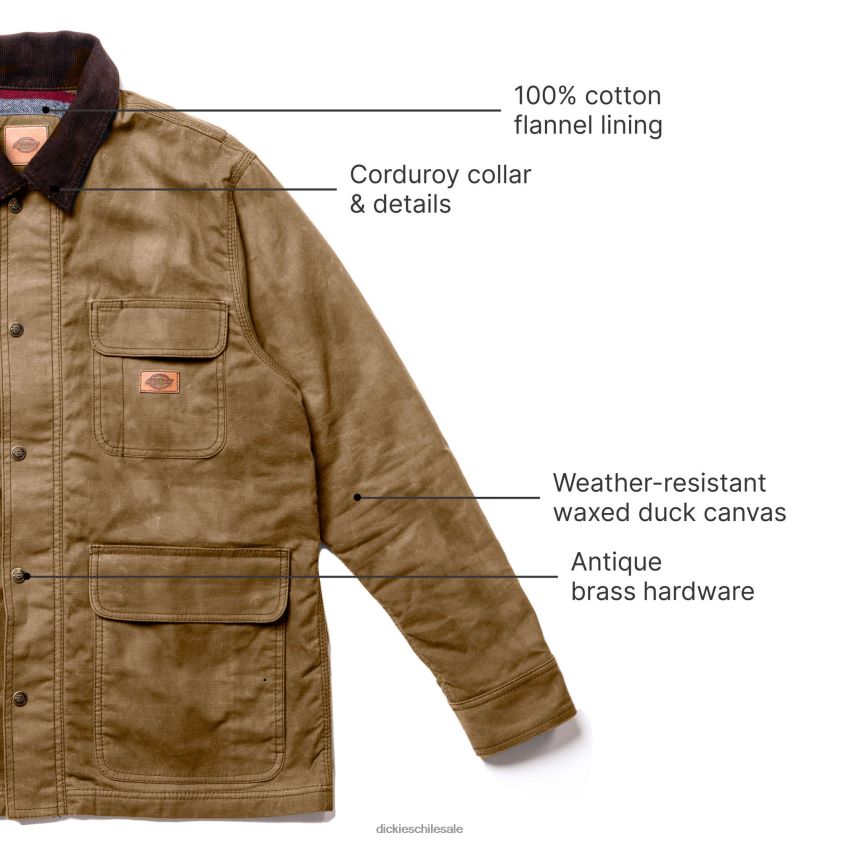 bellota (ac2) hombres abrigo de lona encerada Dickies vestir X4H0F1014