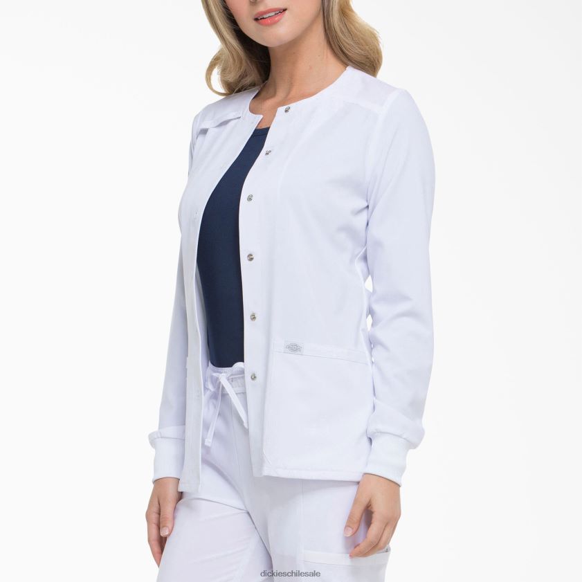 blanco (dwh) mujer Chaqueta médica eds essentials con corchetes en el frente Dickies vestir X4H0F2581