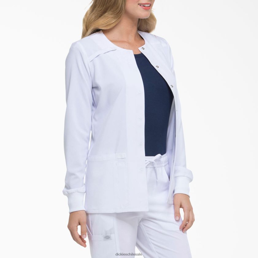 blanco (dwh) mujer Chaqueta médica eds essentials con corchetes en el frente Dickies vestir X4H0F2581