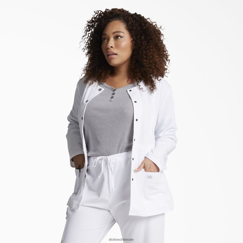 blanco (dwh) mujer chamarra médica xtreme stretch con broches al frente Dickies vestir X4H0F2646