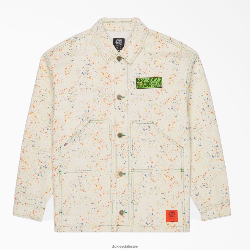 blanco (wh) hombres chamarra de lona con salpicaduras de pintura de muerte cerebral Dickies vestir X4H0F1073