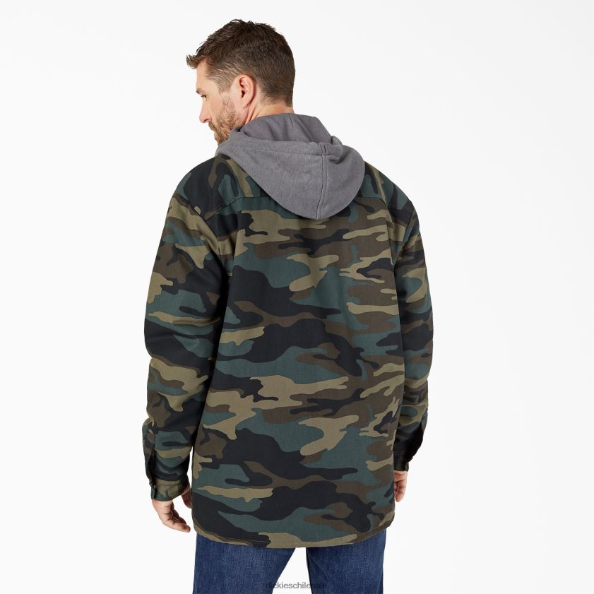 camuflaje verde cazador (hrc) hombres chamarra camisera de lona con capucha Dickies vestir X4H0F1001
