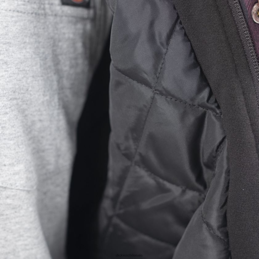 cuadros de búfalo de vino de uva (gpn) hombres chamarra de franela acolchada con capucha Icon Relaxed Fit Dickies vestir X4H0F1006