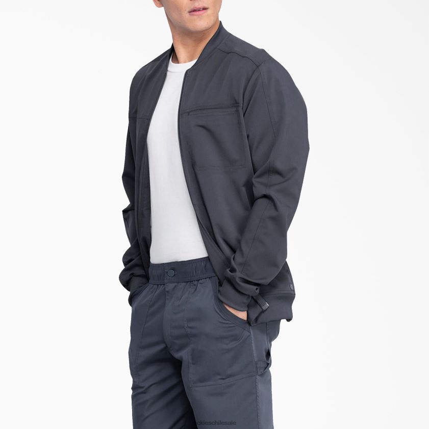 gris peltre (banco) hombres chaqueta médica Balance con cremallera en el frente Dickies vestir X4H0F1303