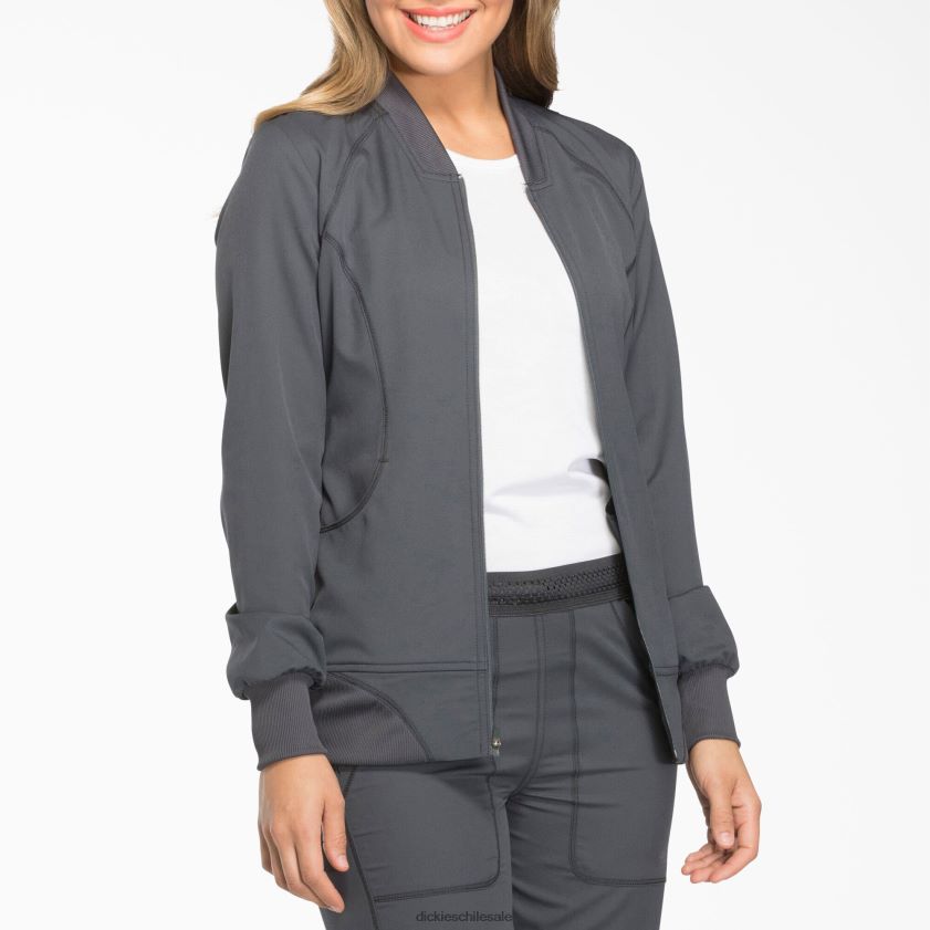 gris peltre (banco) mujer chaqueta médica dynamix con cremallera en el frente Dickies vestir X4H0F2630