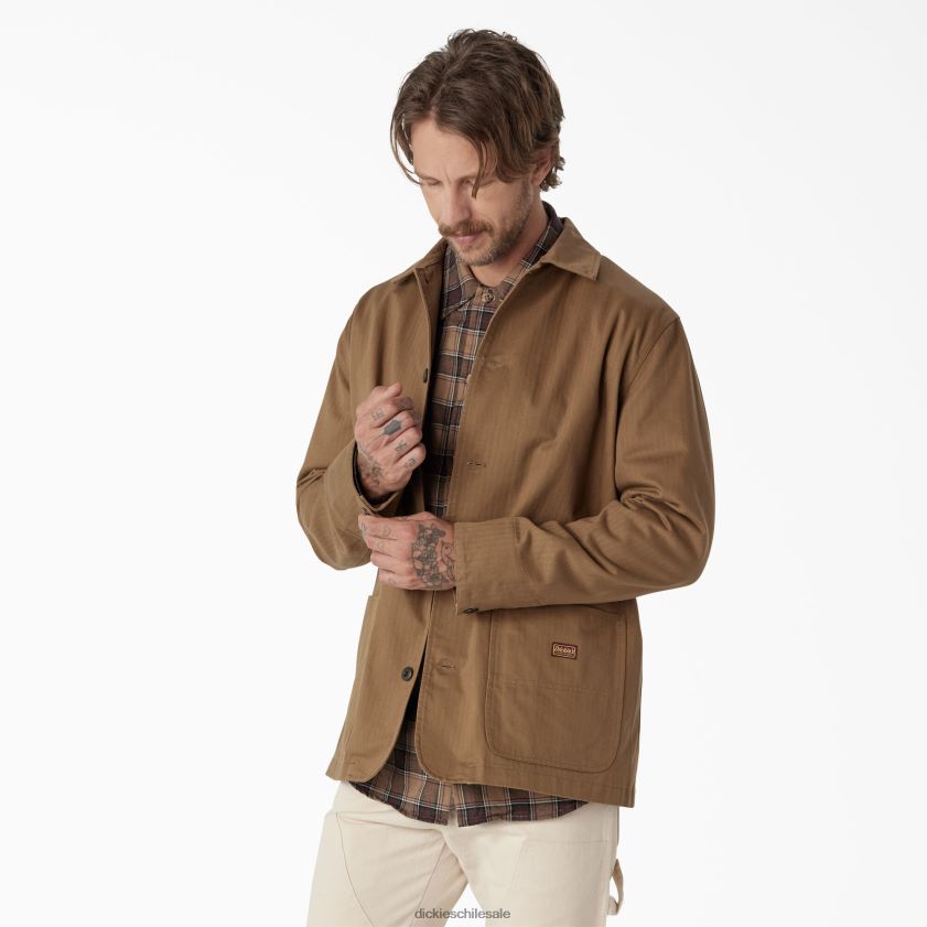marrón madera enjuagado (rtb) hombres chaqueta de espiga 1922 Dickies vestir X4H0F1189