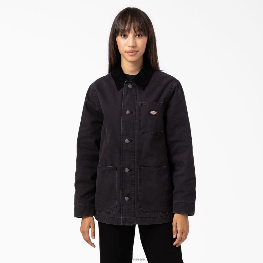 negro (bkx) mujer abrigo de trabajo de lona de pato Dickies vestir X4H0F2298
