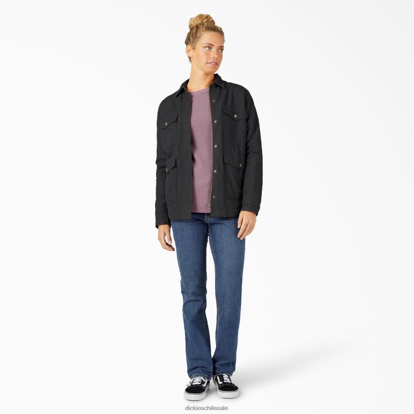 negro enjuagado (rbkx) mujer abrigo de trabajo con forro polar de pelo alto de pato Dickies vestir X4H0F2377