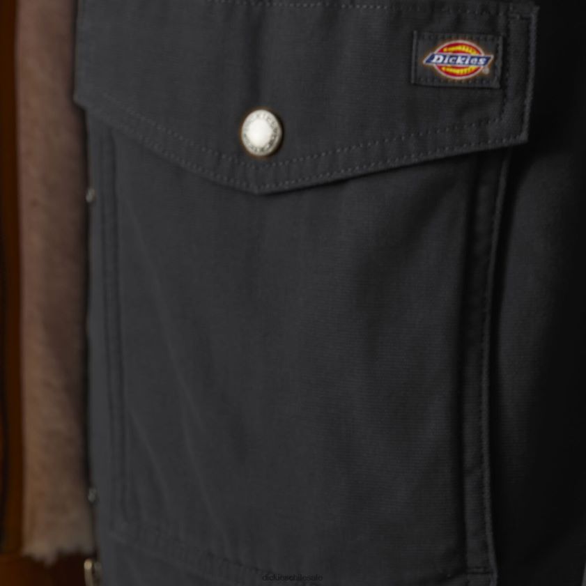 negro enjuagado (rbkx) mujer abrigo de trabajo con forro polar de pelo alto de pato Dickies vestir X4H0F2377