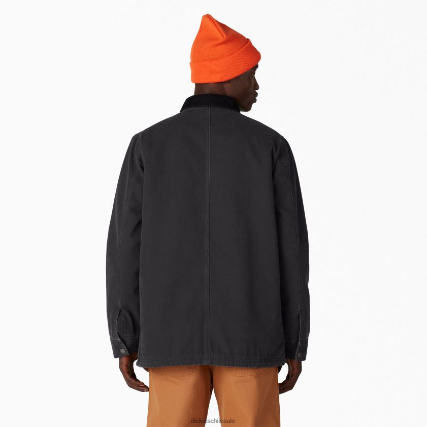 negro lavado a la piedra (sbk) hombres abrigo chore con forro de pato lavado a la piedra Dickies vestir X4H0F1101