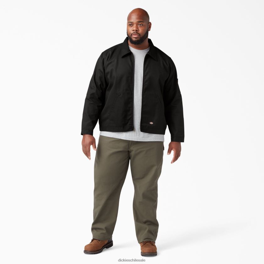 negro (negro) hombres chamarra eisenhower sin forro Dickies vestir X4H0F958