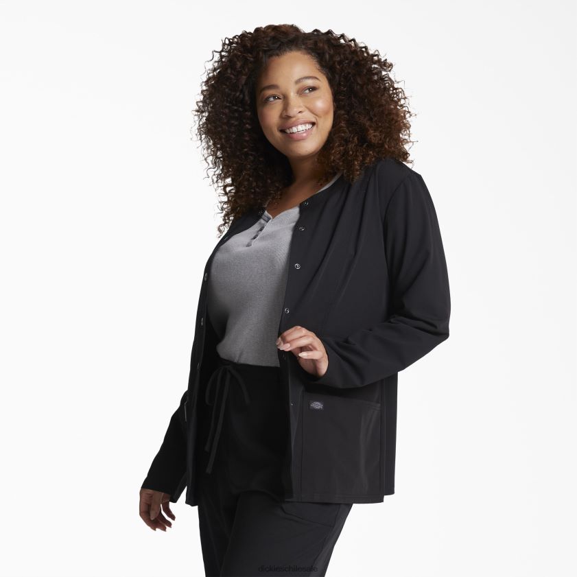 negro (negro) mujer chamarra médica xtreme stretch con broches al frente Dickies vestir X4H0F2645