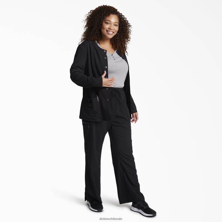 negro (negro) mujer chamarra médica xtreme stretch con broches al frente Dickies vestir X4H0F2645