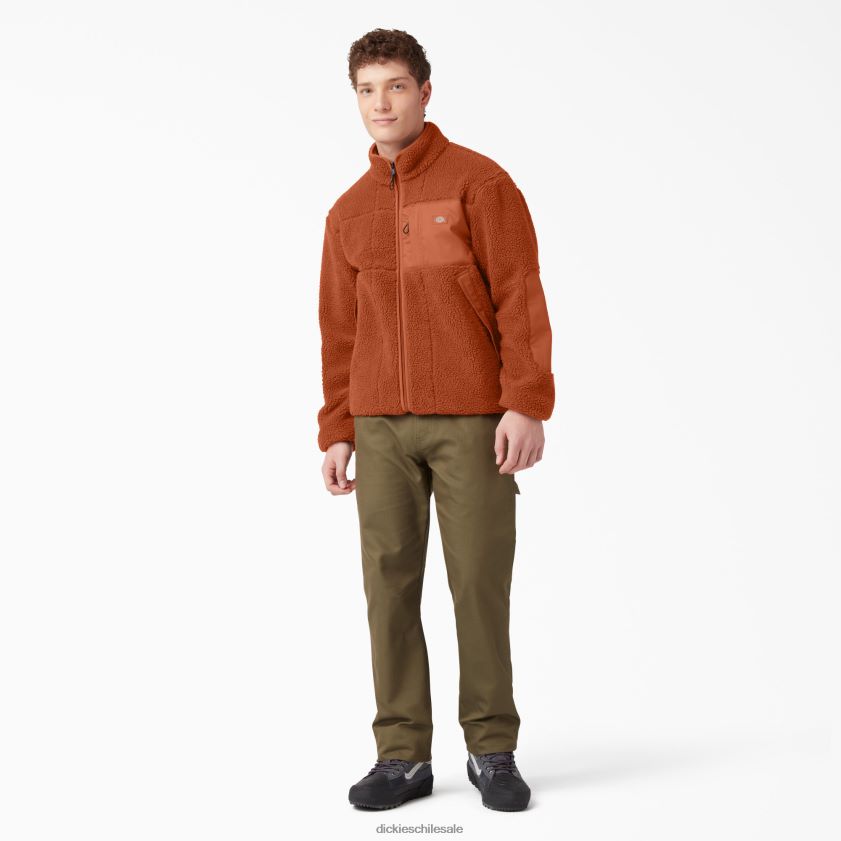 pan de jengibre marrón (es decir) hombres chaqueta de forro polar roja Dickies vestir X4H0F1082