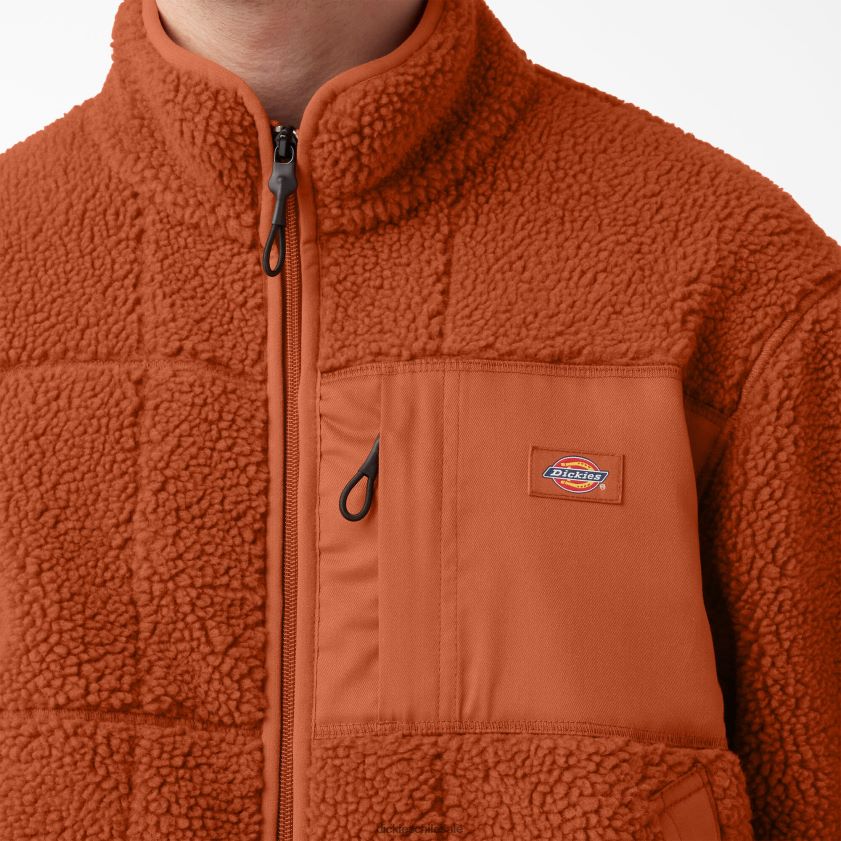 pan de jengibre marrón (es decir) hombres chaqueta de forro polar roja Dickies vestir X4H0F1082