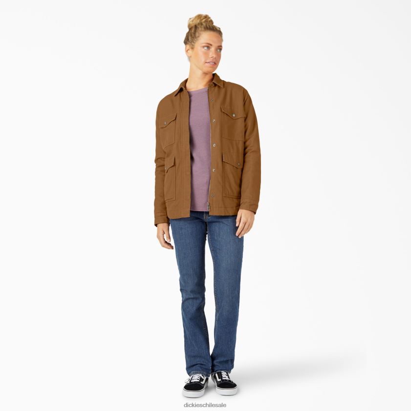pato marrón enjuagado (rbd) mujer abrigo de trabajo con forro polar de pelo alto de pato Dickies vestir X4H0F2376
