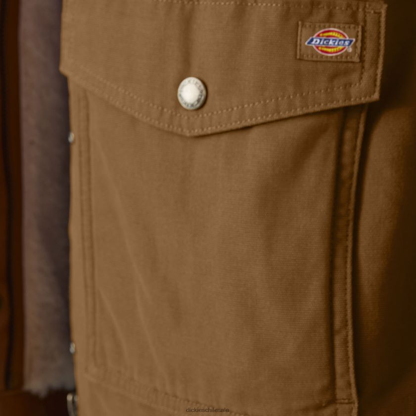 pato marrón enjuagado (rbd) mujer abrigo de trabajo con forro polar de pelo alto de pato Dickies vestir X4H0F2376