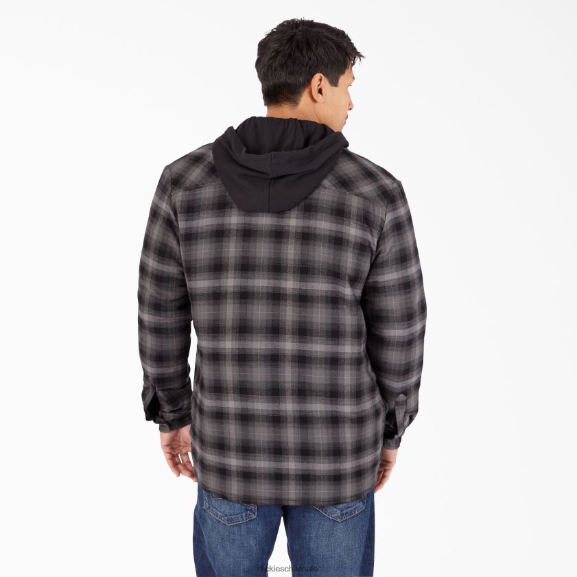 tartán ombre negro (ap1) hombres chaqueta camisera de franela con dwr Dickies vestir X4H0F1057