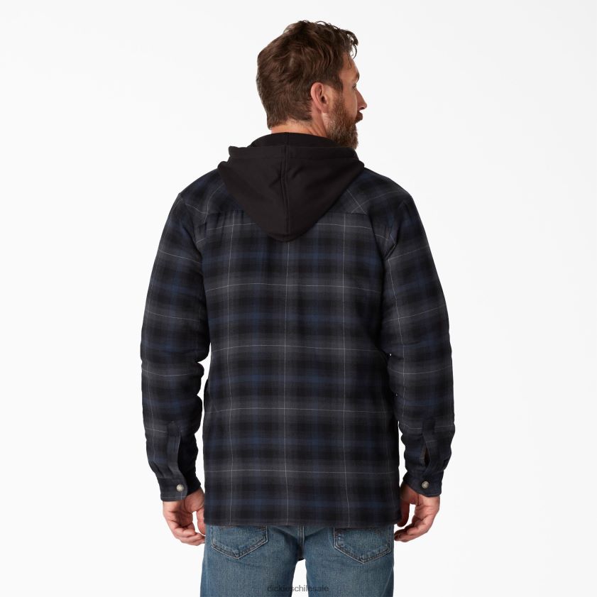 tela escocesa ombre azul marino de tinta negra (b2p) hombres chaqueta camisera de franela con dwr Dickies vestir X4H0F1060